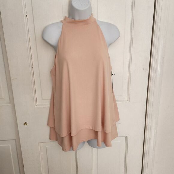 Susana Monaco Pink Layered Swing Halter Top - Picture 2 of 7